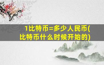 1比特币=多少人民币(比特币什么时候开始的)