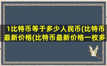 1比特币等于多少人民币(比特币最新价格(比特币最新价格一枚多少钱人民币))