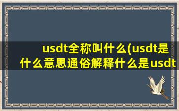 usdt全称叫什么(usdt是什么意思通俗解释什么是usdt)