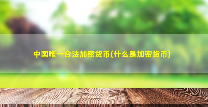 中国唯一合法加密货币(什么是加密货币)