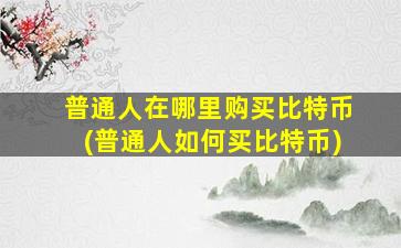 普通人在哪里购买比特币(普通人如何买比特币)
