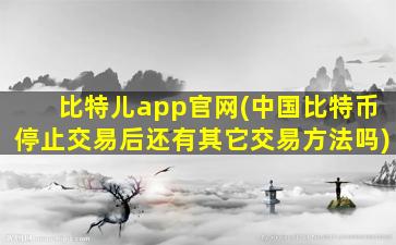 比特儿app官网(中国比特币停止交易后还有其它交易方法吗)