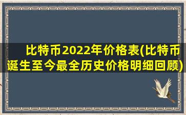比特币2022年价格表(比特币诞生至今最全历史价格明细回顾)