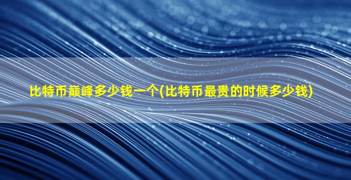 比特币巅峰多少钱一个(比特币最贵的时候多少钱)