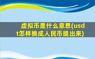 虚拟币是什么意思(usdt怎样换成人民币提出来)
