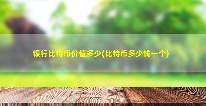 银行比特币价值多少(比特币多少钱一个)